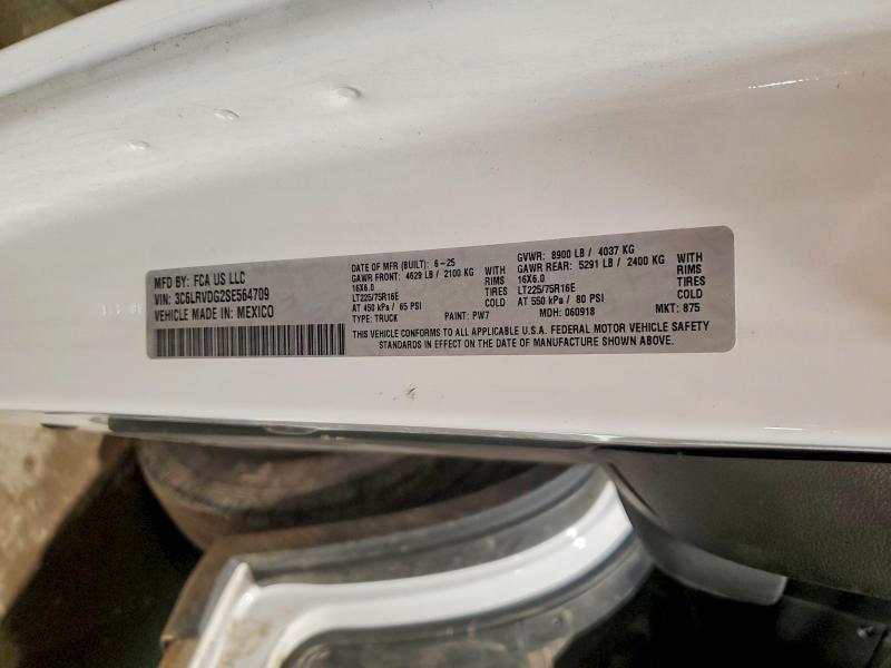 Продаж на аукціоні авто 2025 Ram Promaster 2500, vin: 3C6LRVDG2SE564709, номер лоту: 51832576