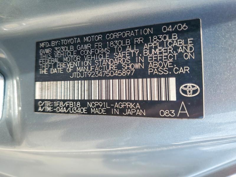 Продаж на аукціоні авто 2007 Toyota Yaris, vin: JTDJT923475045897, номер лоту: 53265636