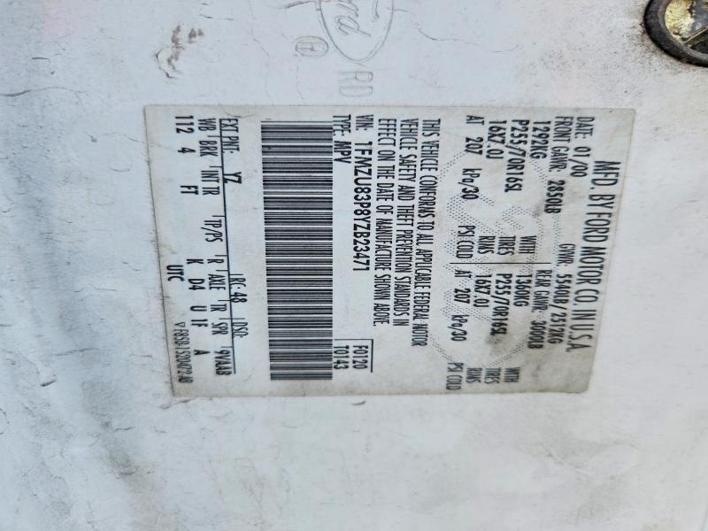 54859356 :رقم المزاد ، 1FMZU83P8YZB23471 vin ، 2000 Ford Explorer مزاد بيع