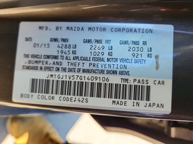 53393756 :رقم المزاد ، JM1GJ1V57G1409106 vin ، 2016 Mazda 6 مزاد بيع
