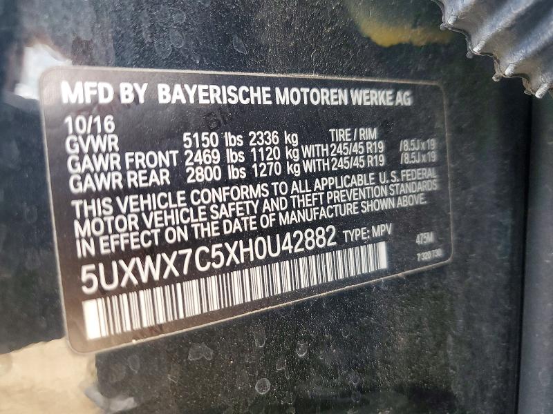 Продаж на аукціоні авто 2017 Bmw X3, vin: 5UXWX7C5XH0U42882, номер лоту: 53101726