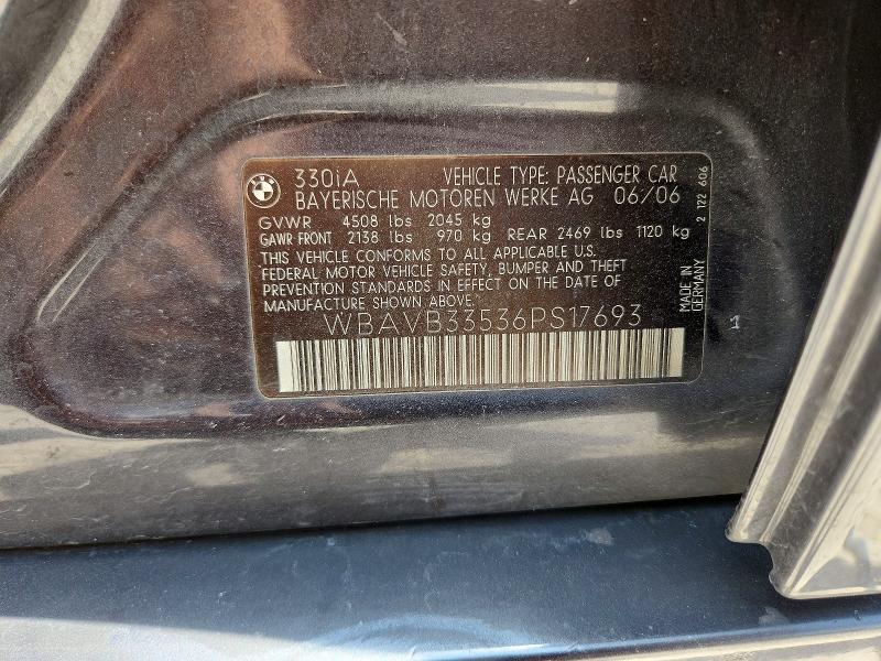 Продажа на аукционе авто 2006 Bmw 330, vin: WBAVB33536PS17693, номер лота: 55437076