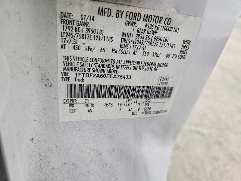 Auction sale of the 2015 Ford F250, vin: 1FTBF2A60FEA76433, lot number: 53430236