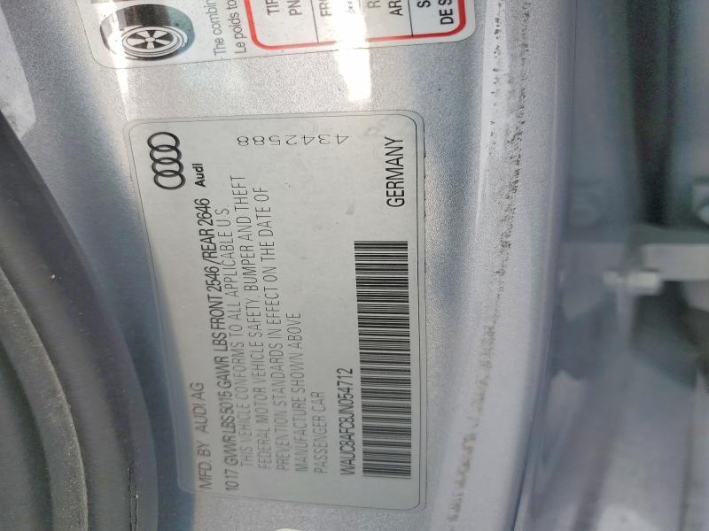 52987726 :رقم المزاد ، WAUC8AFC8JN054712 vin ، 2018 Audi A6 مزاد بيع