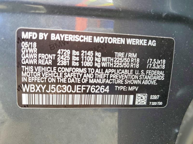Aukcja sprzedaży 2018 Bmw X2, vin: WBXYJ5C30JEF76264, numer aukcji: 52435636