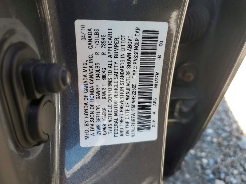 Продаж на аукціоні авто 2010 Honda Civic, vin: 2HGFA1F50AH322569, номер лоту: 52094756