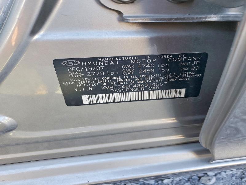 Продаж на аукціоні авто 2008 Hyundai Azera, vin: KMHFC46F48A319567, номер лоту: 52359076