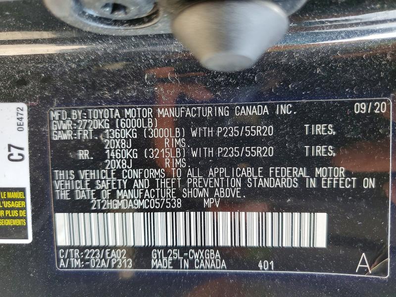 Продажа на аукционе авто 2021 Lexus Rx, vin: 2T2HGMDA9MC057538, номер лота: 54709106