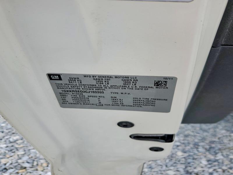 2012 Gmc Acadia მანქანა იყიდება აუქციონზე, vin: 1GKKRSED2CJ183393, აუქციონის ნომერი: 52877766