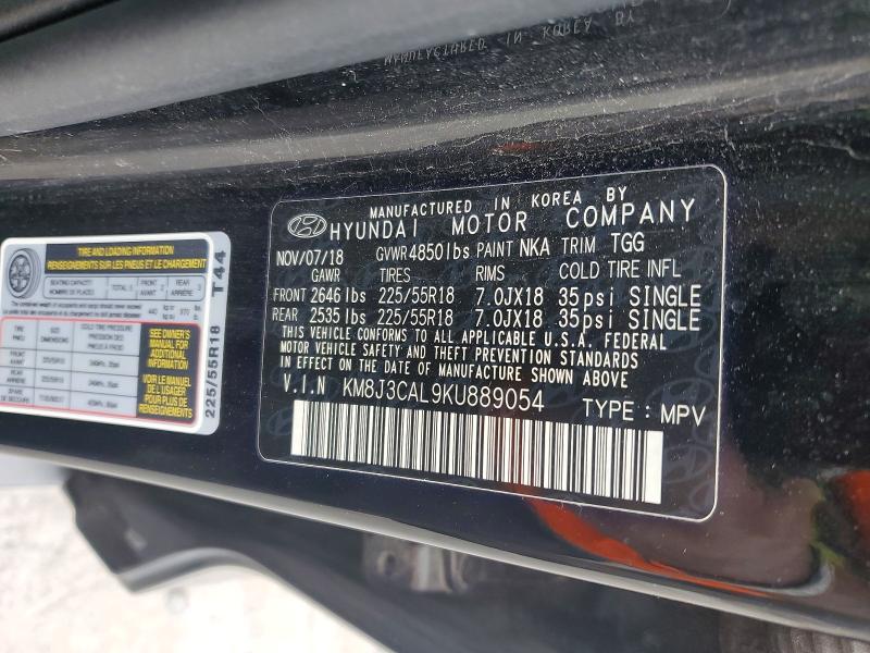 Продажа на аукционе авто 2019 Hyundai Tucson, vin: KM8J3CAL9KU889054, номер лота: 53756406