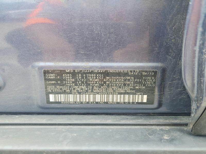 53287916 :رقم المزاد ، 4S4BRBACXD3310708 vin ، 2013 Subaru Outback مزاد بيع