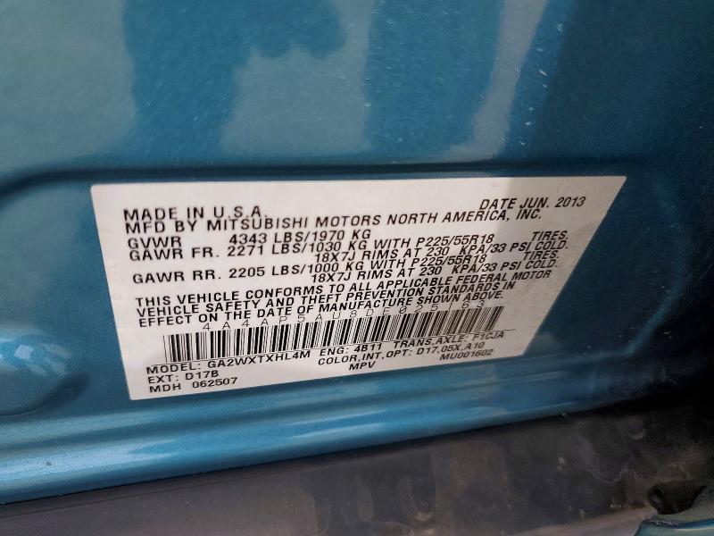 Aukcja sprzedaży 2013 Mitsubishi Outlander Sport, vin: 4A4AP5AU8DE025163, numer aukcji: 53056646