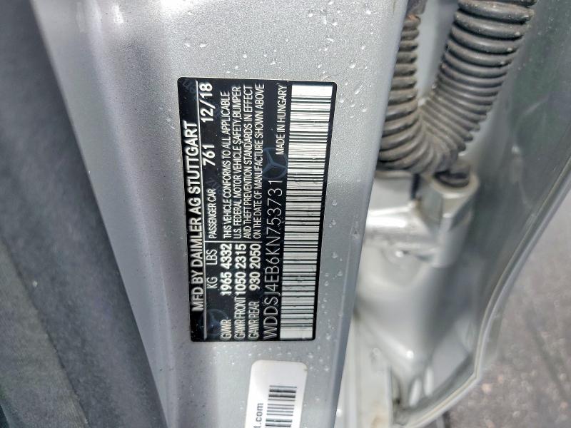 Aukcja sprzedaży 2019 Mercedes-benz Cla, vin: WDDSJ4EB6KN753731, numer aukcji: 54193446
