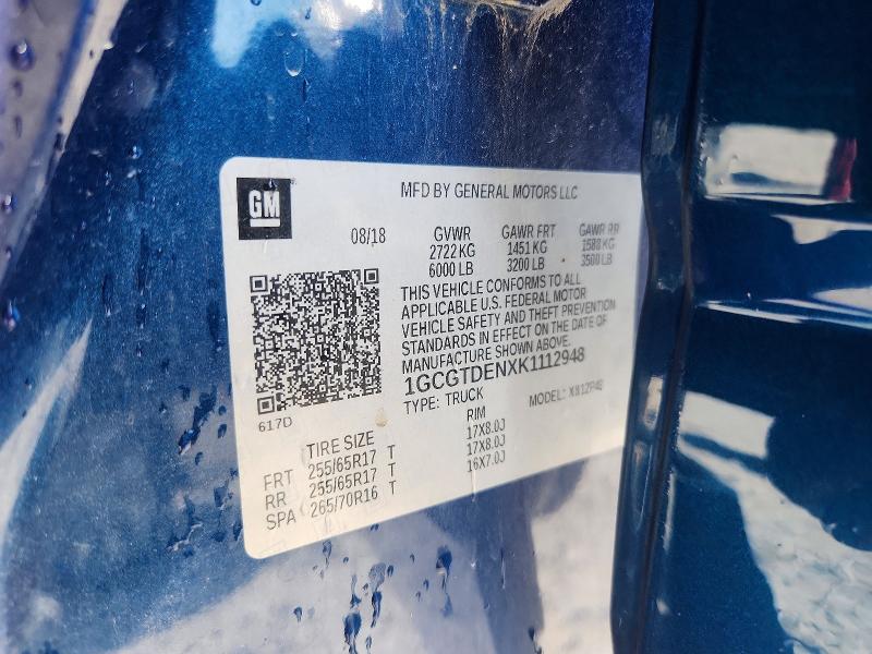 Aukcja sprzedaży 2019 Chevrolet Colorado, vin: 1GCGTDENXK1112948, numer aukcji: 52495576