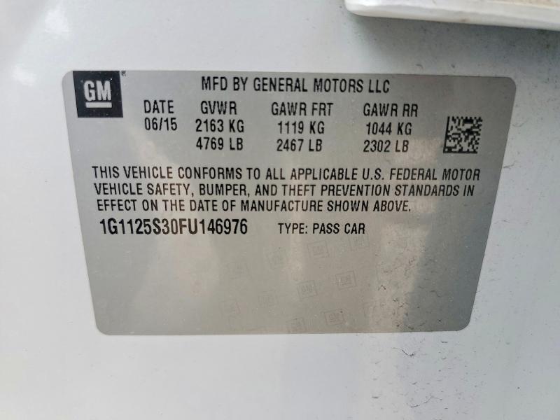 2015 Chevrolet Impala მანქანა იყიდება აუქციონზე, vin: 1G1125S30FU146976, აუქციონის ნომერი: 52877246