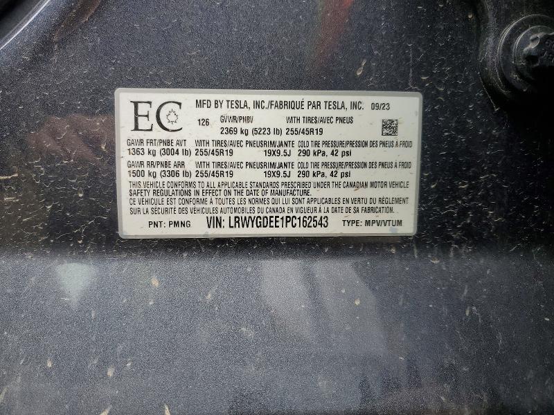 Продажа на аукционе авто 2023 Tesla Model Y, vin: LRWYGDEE1PC162543, номер лота: 52062436