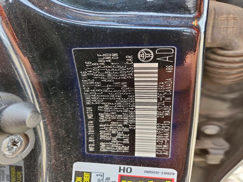 54864826 :رقم المزاد ، 2T1BURHE4GC666117 vin ، 2016 Toyota Corolla مزاد بيع