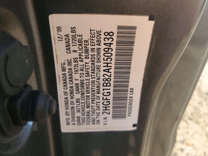 Продаж на аукціоні авто 2010 Honda Civic, vin: 2HGFG1B82AH509438, номер лоту: 54595406
