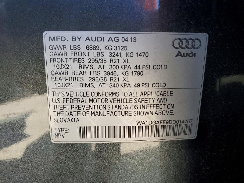 Продаж на аукціоні авто 2013 Audi Q7, vin: WA1DGAFE9DD014767, номер лоту: 53131676