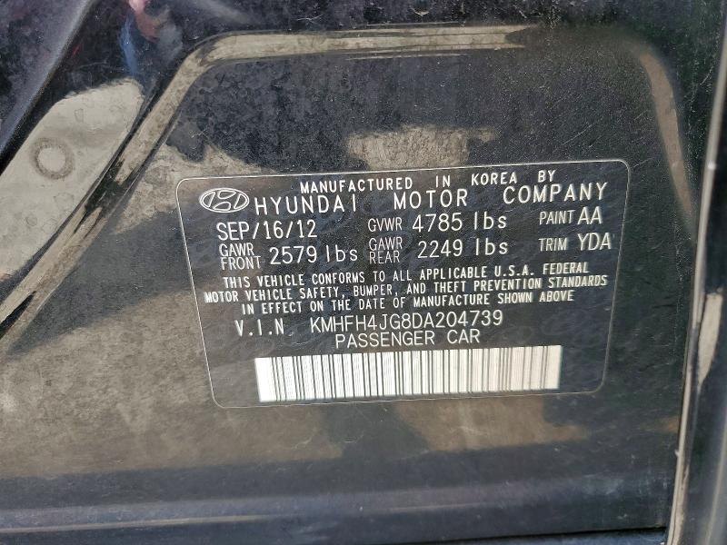 Продаж на аукціоні авто 2013 Hyundai Azera, vin: KMHFH4JG8DA204739, номер лоту: 55630596