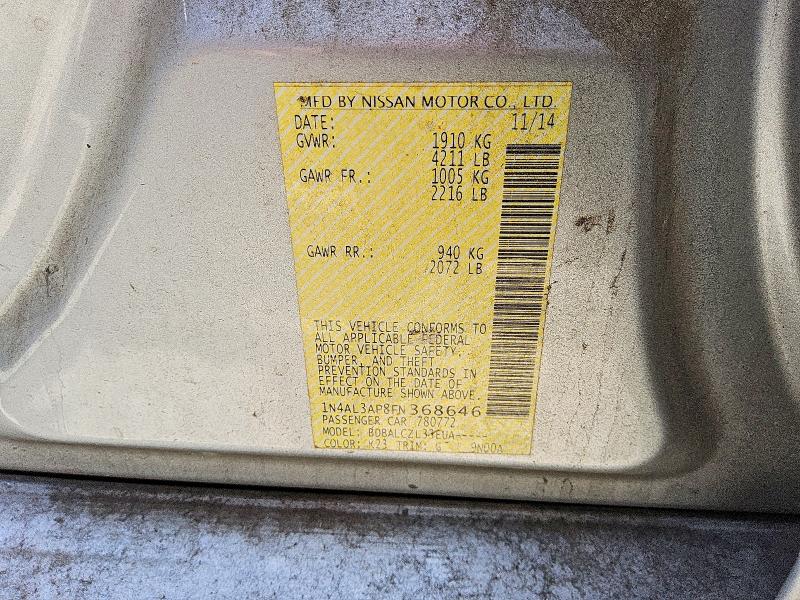 Aukcja sprzedaży 2015 Nissan Altima, vin: 1N4AL3AP8FN368646, numer aukcji: 53474416
