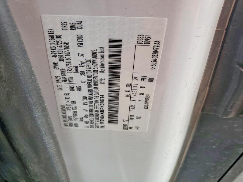 2023 Ford Transit მანქანა იყიდება აუქციონზე, vin: 1FBVU4X86PKB76714, აუქციონის ნომერი: 52074456