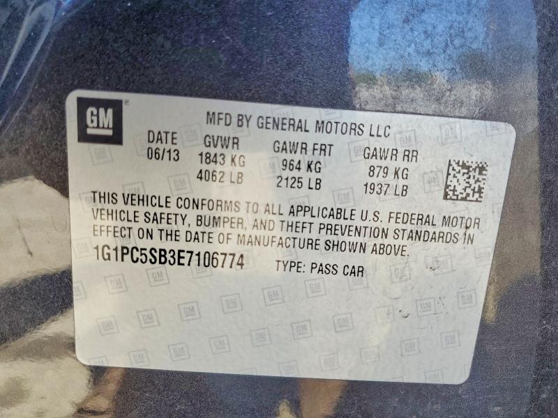 2014 Chevrolet Cruze მანქანა იყიდება აუქციონზე, vin: 1G1PC5SB3E7106774, აუქციონის ნომერი: 53232326