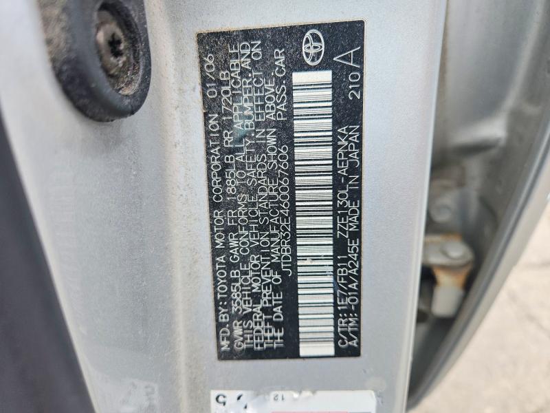 52146386 :رقم المزاد ، JTDBR32E460067606 vin ، 2006 Toyota Corolla مزاد بيع