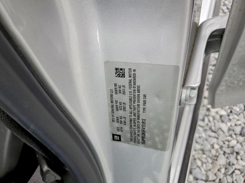 2015 Buick Verano მანქანა იყიდება აუქციონზე, vin: 1G4PR5SK6F4151812, აუქციონის ნომერი: 52496966