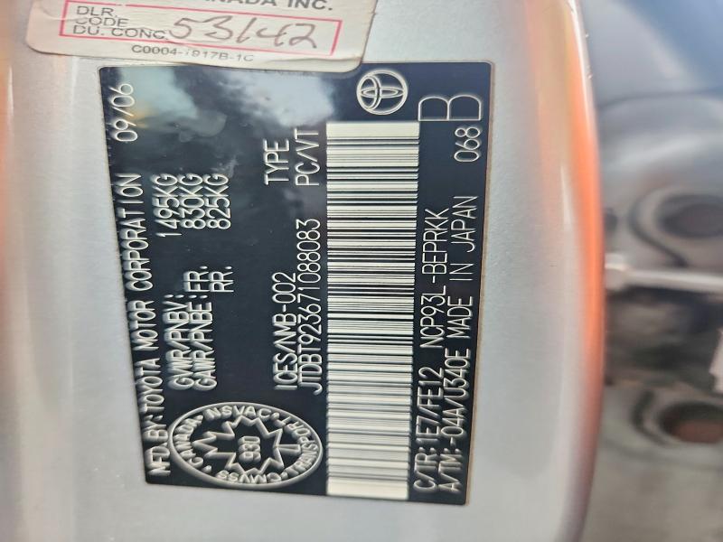 Продажа на аукционе авто 2007 Toyota Yaris, vin: JTDBT923671088083, номер лота: 52132806