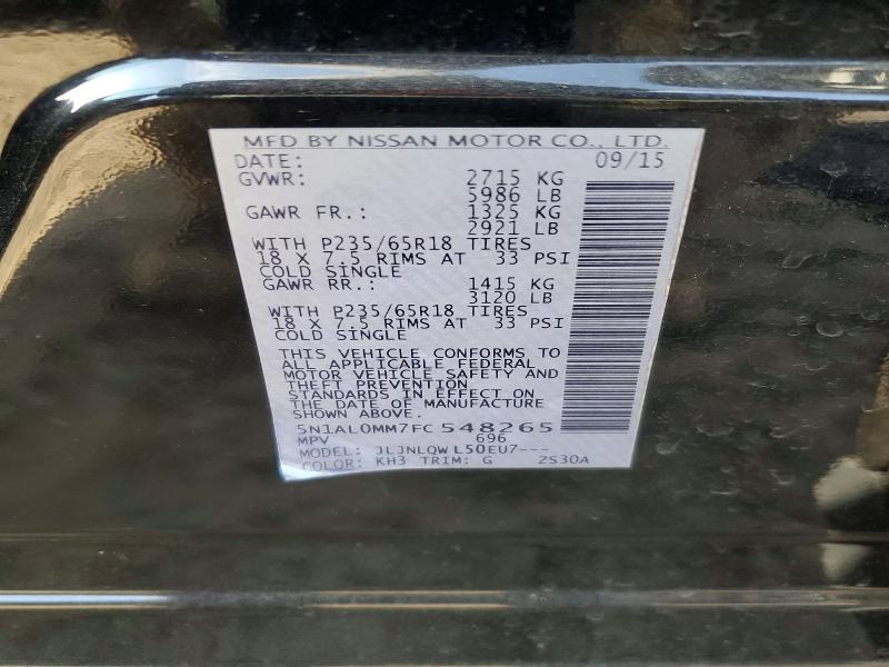 Aukcja sprzedaży 2015 Infiniti Qx60, vin: 5N1AL0MM7FC548265, numer aukcji: 52542416