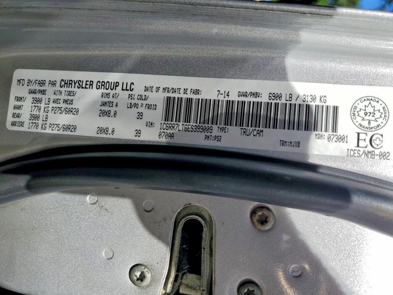 2014 Ram 1500 მანქანა იყიდება აუქციონზე, vin: 1C6RR7LT6ES399009, აუქციონის ნომერი: 55079416