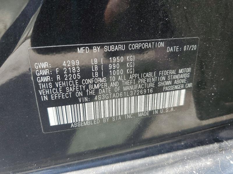 Продажа на аукционе авто 2020 Subaru Impreza, vin: 4S3GTAD61L3726916, номер лота: 54598126