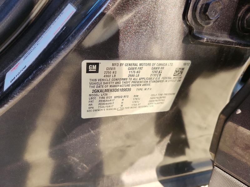 53655886 :رقم المزاد ، 2GKALMEK8D6189639 vin ، 2013 Gmc Terrain مزاد بيع