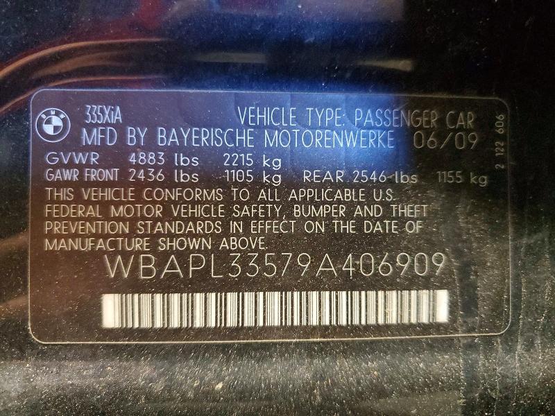 Продаж на аукціоні авто 2009 Bmw 335, vin: WBAPL33579A406909, номер лоту: 54501956