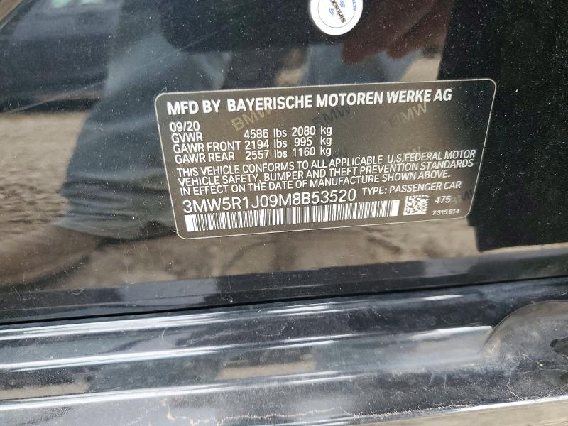 Продажа на аукционе авто 2021 Bmw 330i, vin: 3MW5R1J09M8B53520, номер лота: 54731876