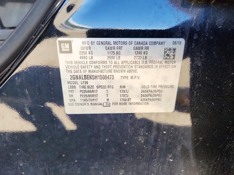 Продажа на аукционе авто 2017 Chevrolet Equinox, vin: 2GNALBEK5H1508473, номер лота: 52260716