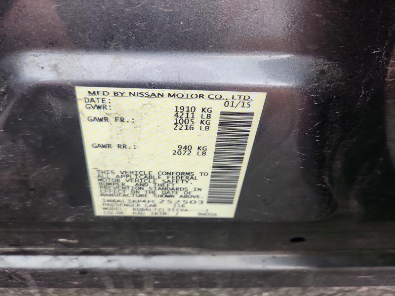Продаж на аукціоні авто 2015 Nissan Altima, vin: 1N4AL3AP4FC252503, номер лоту: 54962006