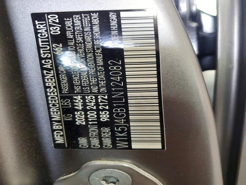 54826996 :رقم المزاد ، W1K5J4GB1LN124082 vin ، 2020 Mercedes-benz Cla مزاد بيع