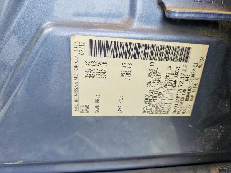 54831596 :رقم المزاد ، 1N4AL2AP7CN523712 vin ، 2012 Nissan Altima مزاد بيع