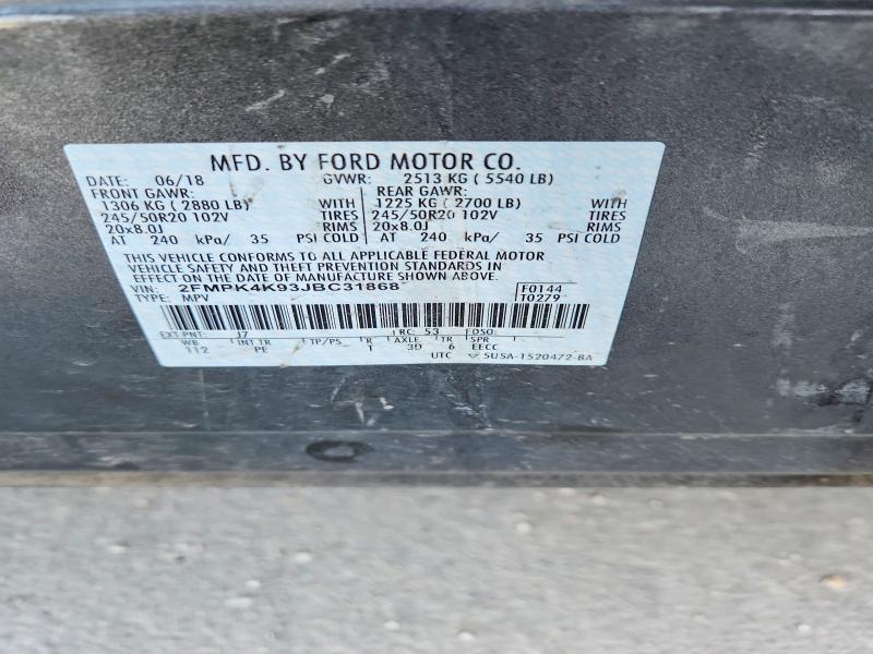 Продажа на аукционе авто 2018 Ford Edge, vin: 2FMPK4K93JBC31868, номер лота: 55150666