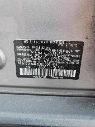 Продаж на аукціоні авто 2010 Subaru Forester, vin: JF2SH6DC3AH791590, номер лоту: 54500906
