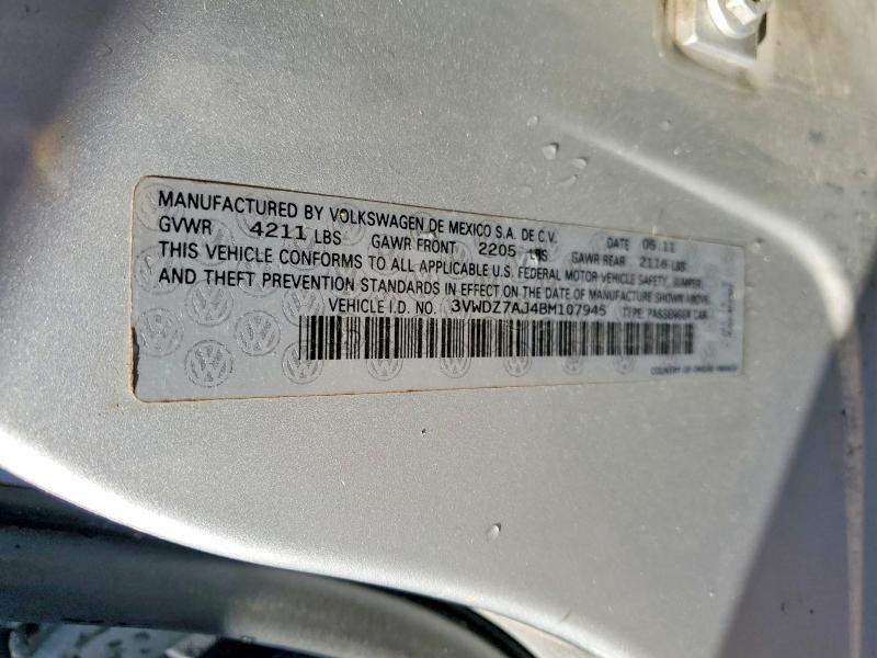Продажа на аукционе авто 2011 Volkswagen Jetta, vin: 3VWDZ7AJ4BM107945, номер лота: 53758636