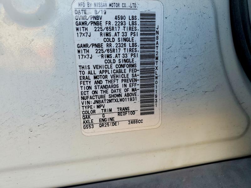Продаж на аукціоні авто 2020 Nissan Rogue, vin: JN8AT2MTXLW011931, номер лоту: 52912826