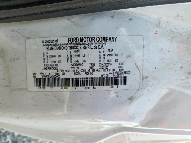 Продаж на аукціоні авто 2013 Ford F750, vin: 3FRNF7FA6DV034473, номер лоту: 54764606