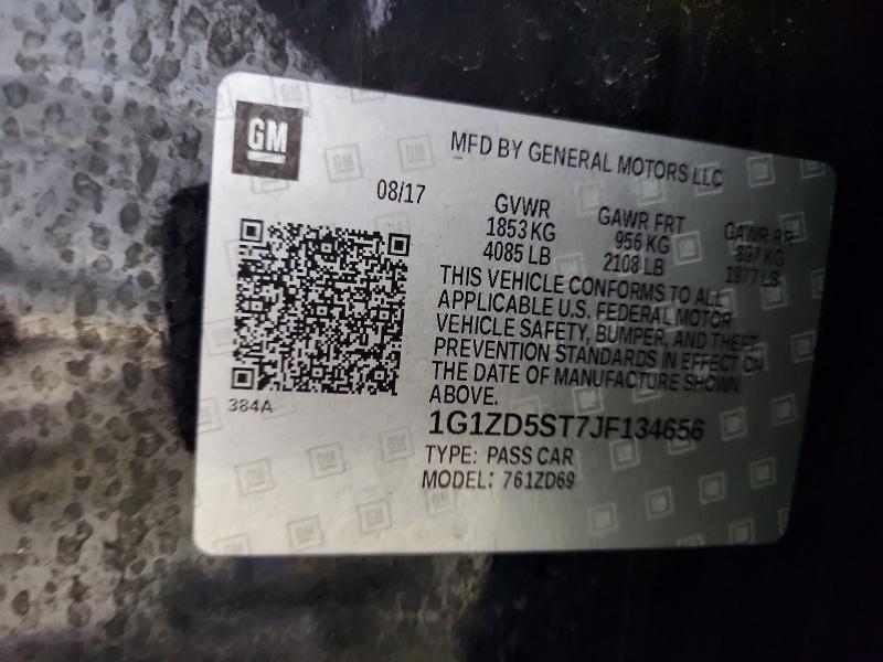 Продаж на аукціоні авто 2018 Chevrolet Malibu, vin: 1G1ZD5ST7JF134656, номер лоту: 48518946