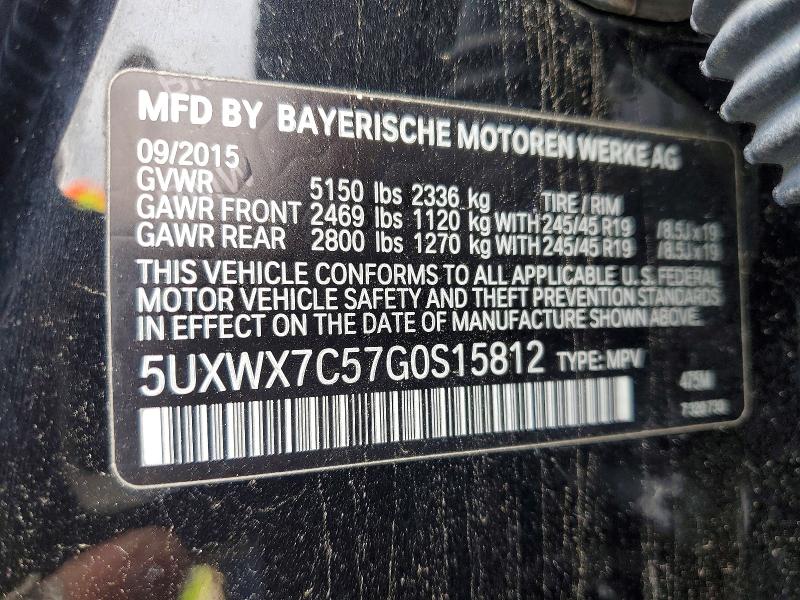Aukcja sprzedaży 2016 Bmw X3, vin: 5UXWX7C57G0S15812, numer aukcji: 52926296