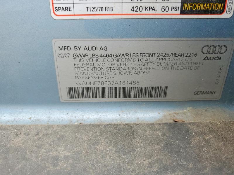 Auction sale of the 2007 Audi A3, vin: WAUHF78P37A161486, lot number: 54714046