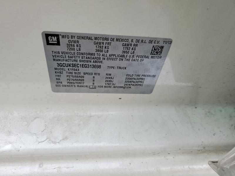 Продаж на аукціоні авто 2014 Chevrolet Silverado, vin: 3GCUKSEC1EG313698, номер лоту: 53999336