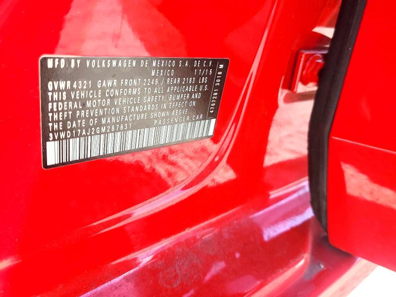 Продажа на аукционе авто 2016 Volkswagen Jetta, vin: 3VWD17AJ2GM287831, номер лота: 54323166